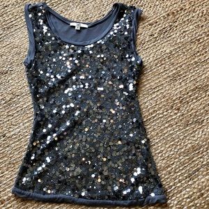 Grey sequin tank